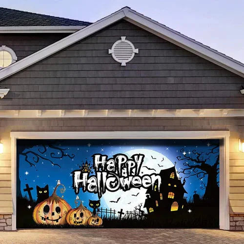 Cromos | Décoration de Porte de Garage Halloween – Housse Décorative Festive Effet Hanté pour Garage