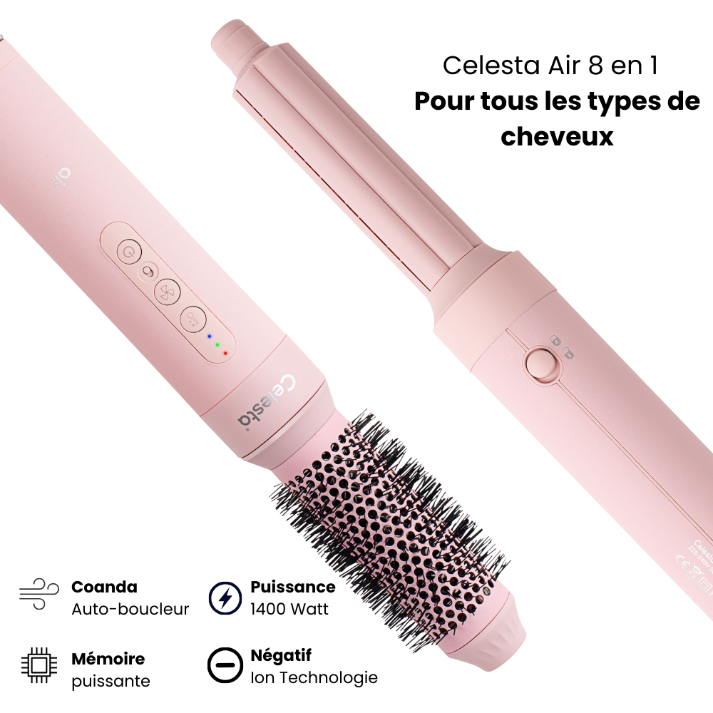 Cromos | Sèche-Cheveux AirStyler 8-en-1 Rose – Celesta