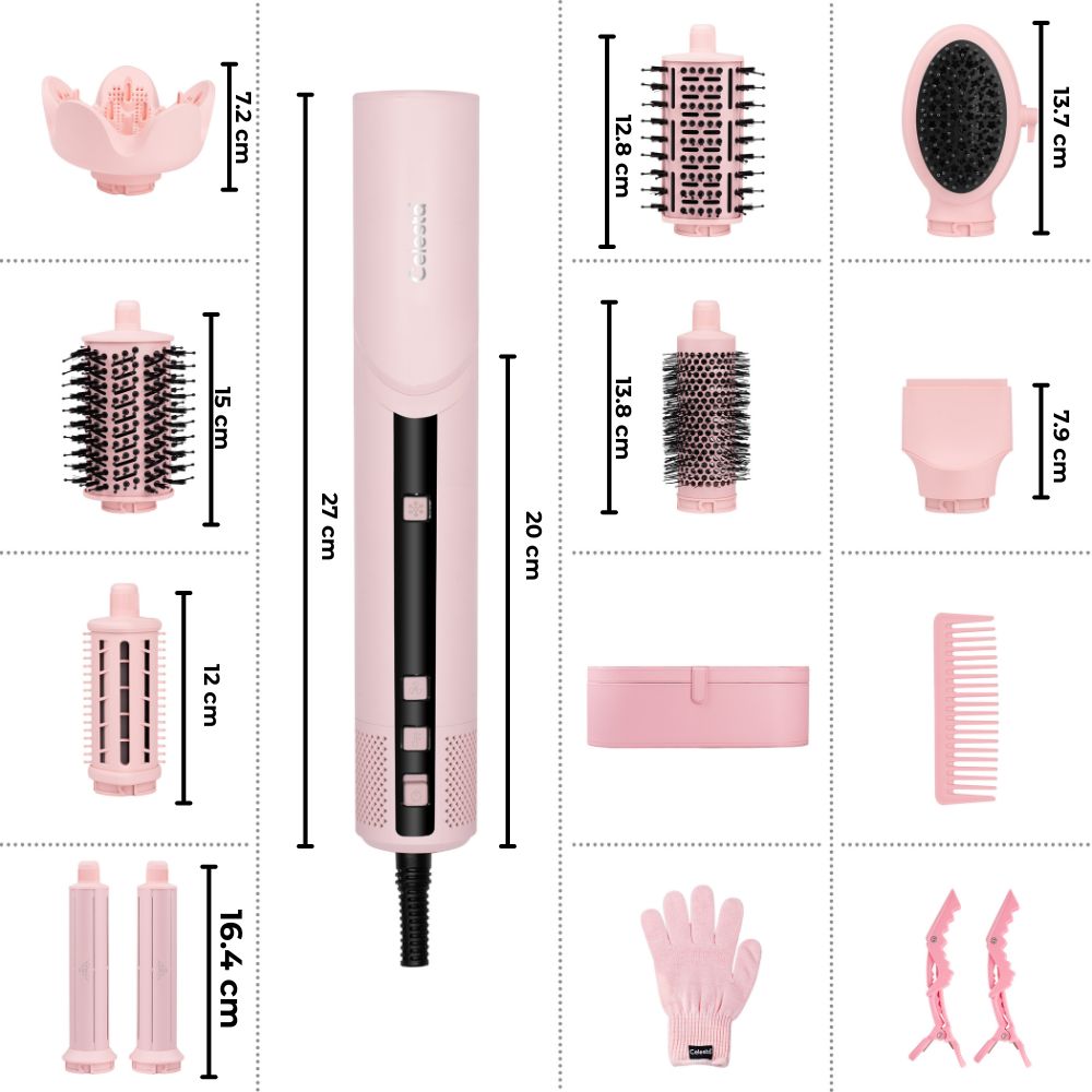 Cromos | Sèche-Cheveux AirStyler 9-en-1 Rose – Celesta