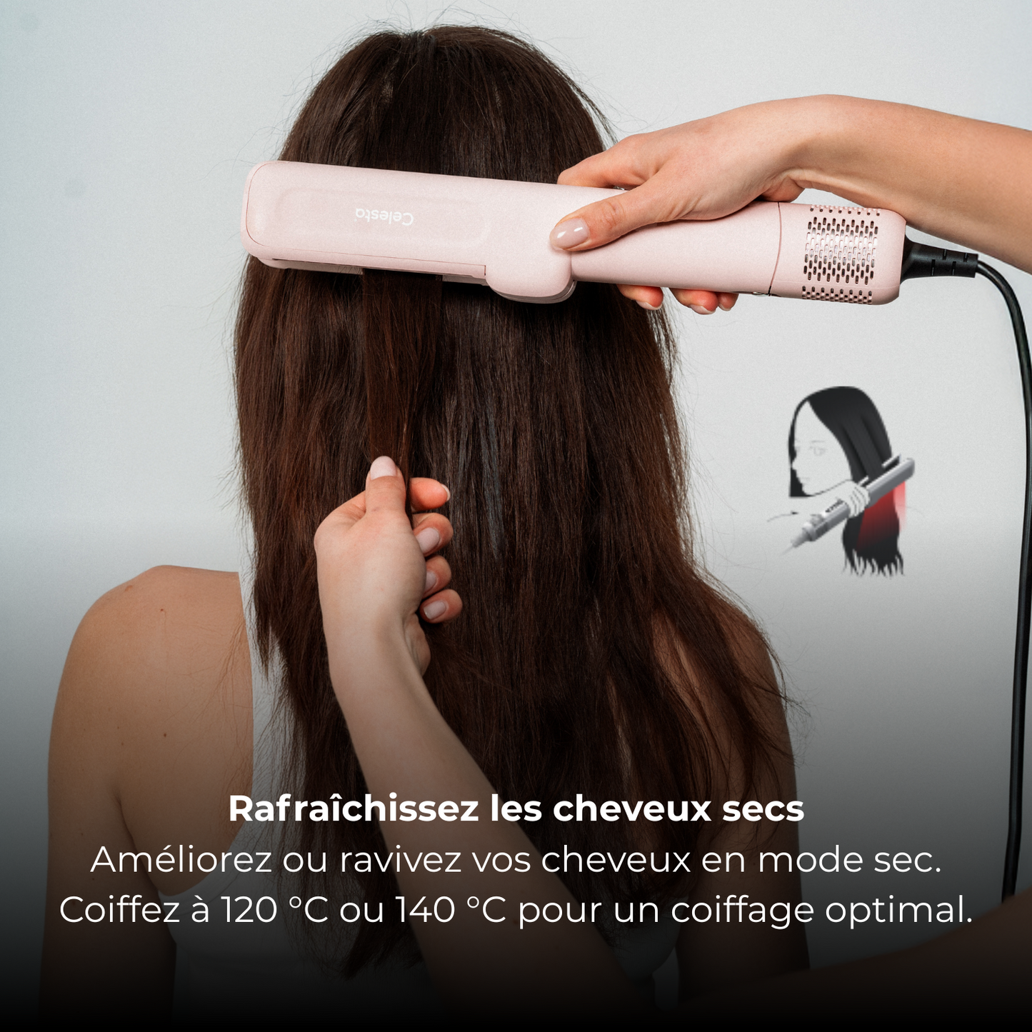Cromos | Lisseur Séchant 2-en-1 Rose – AirLiss Celesta