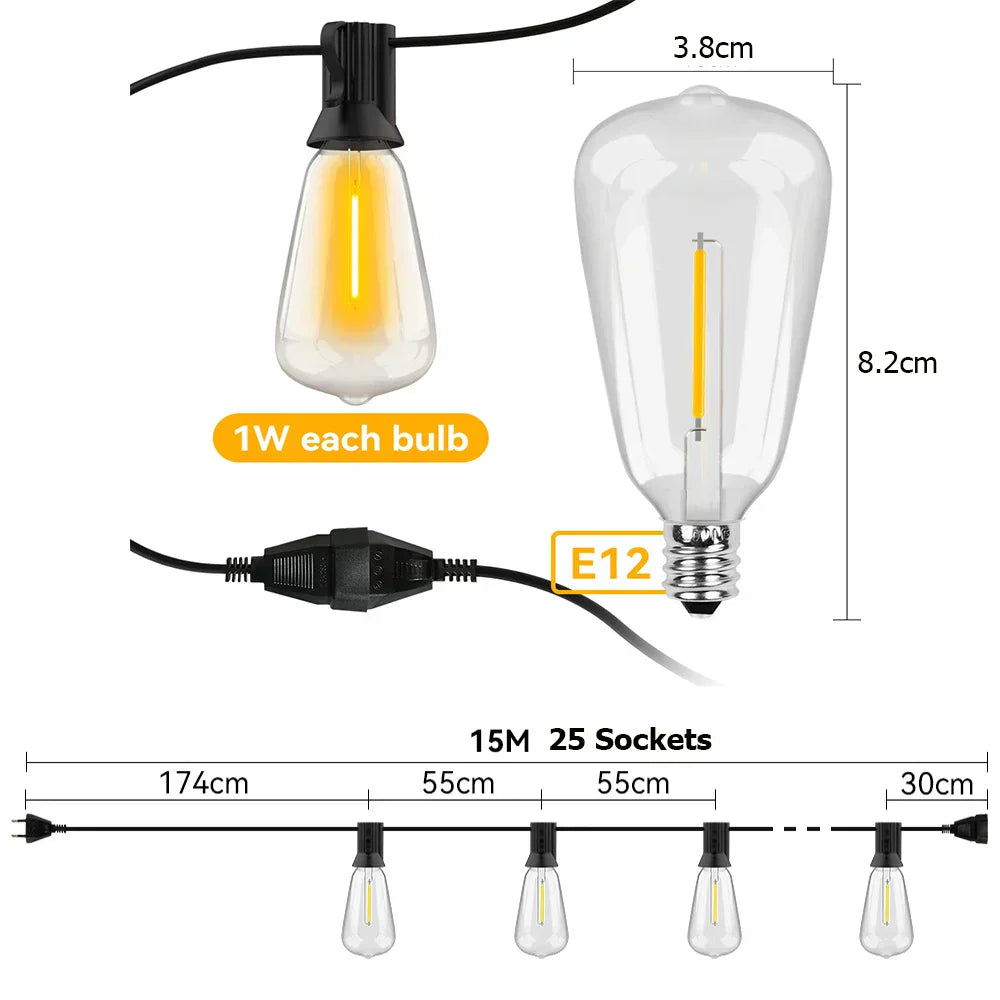 Cromos | Guirlande LED Étanche Extérieure – LumiGlow