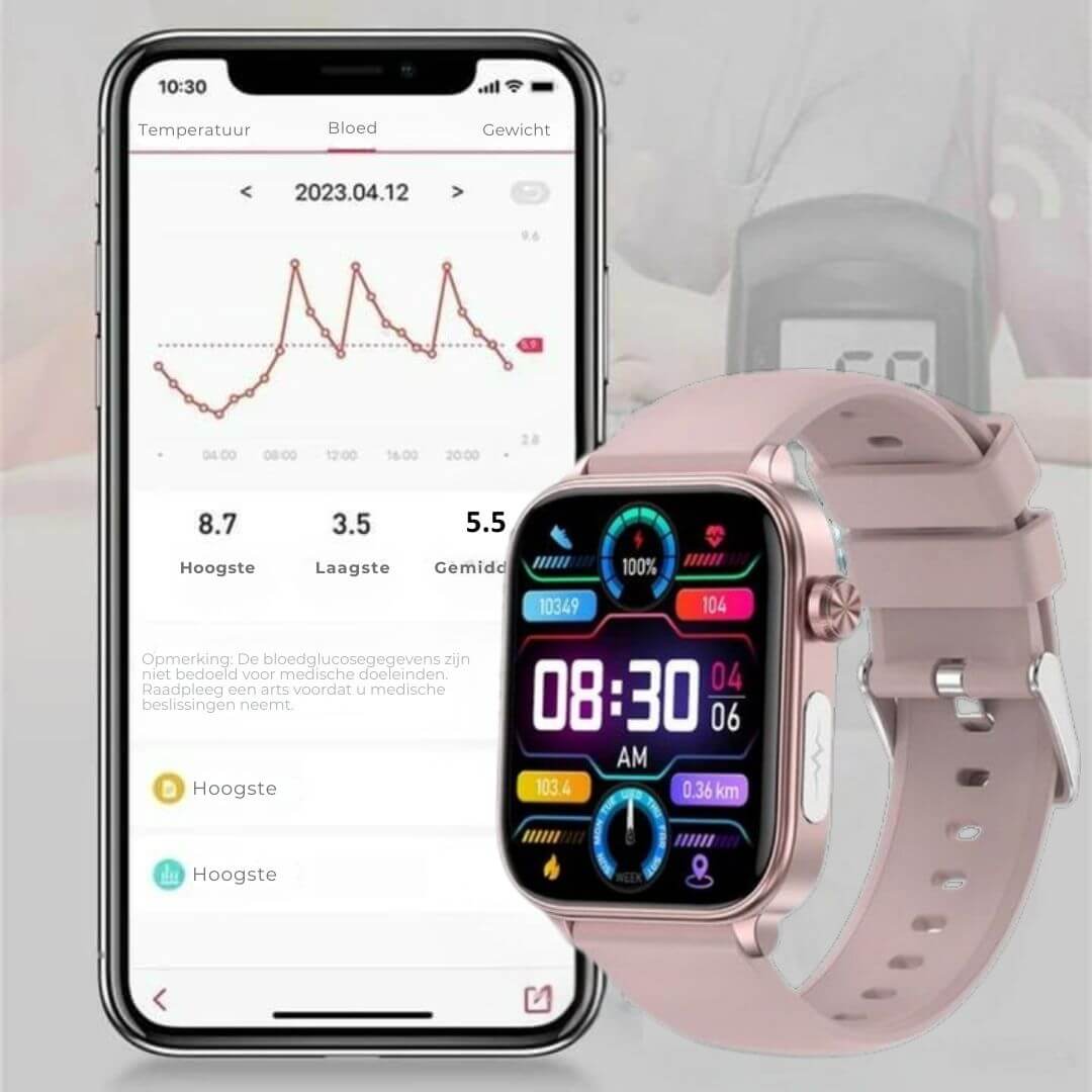 Cromos | Montre Connectée Santé GlucoCare SOS avec Détection de Chute