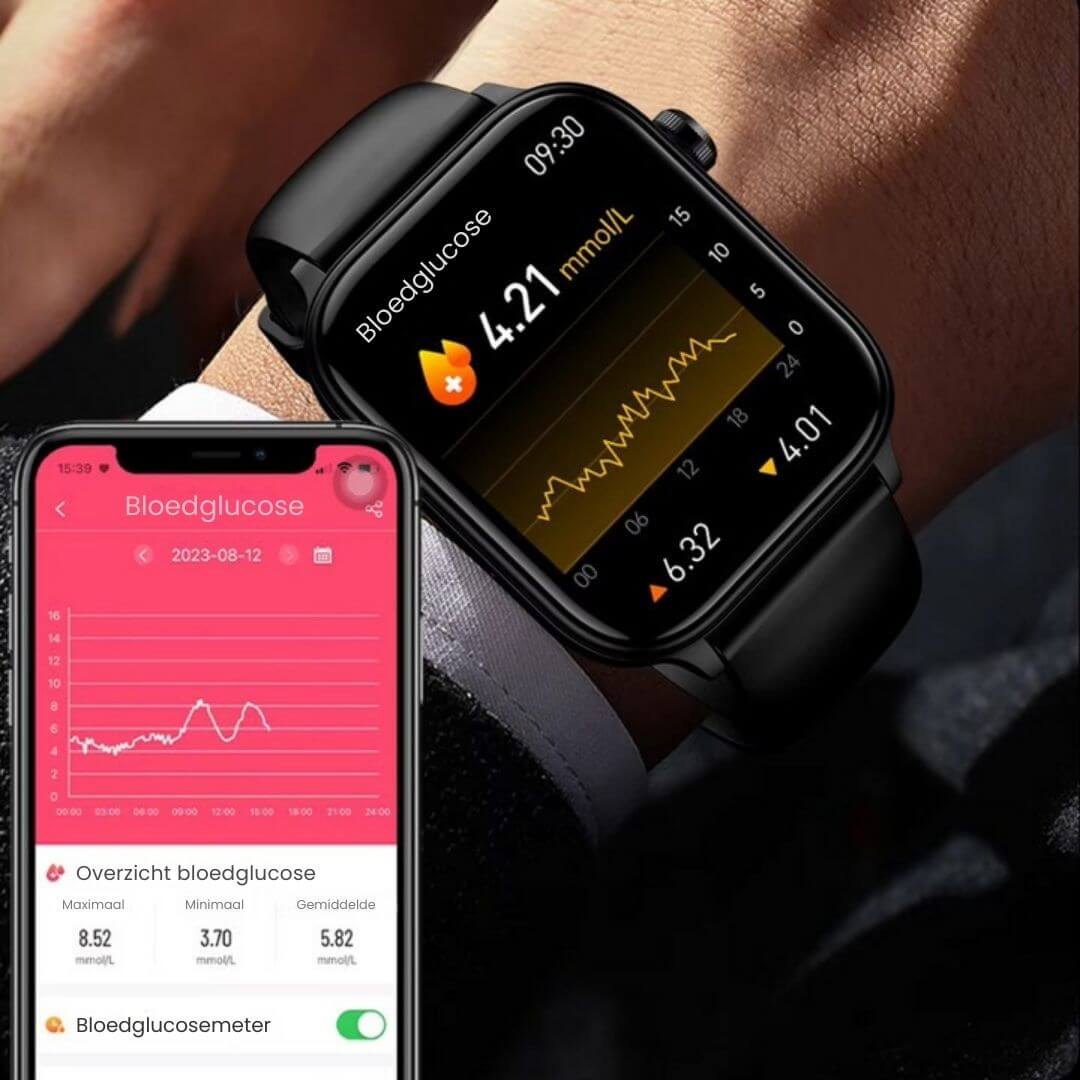 Cromos | Montre Connectée Santé GlucoCare SOS avec Détection de Chute
