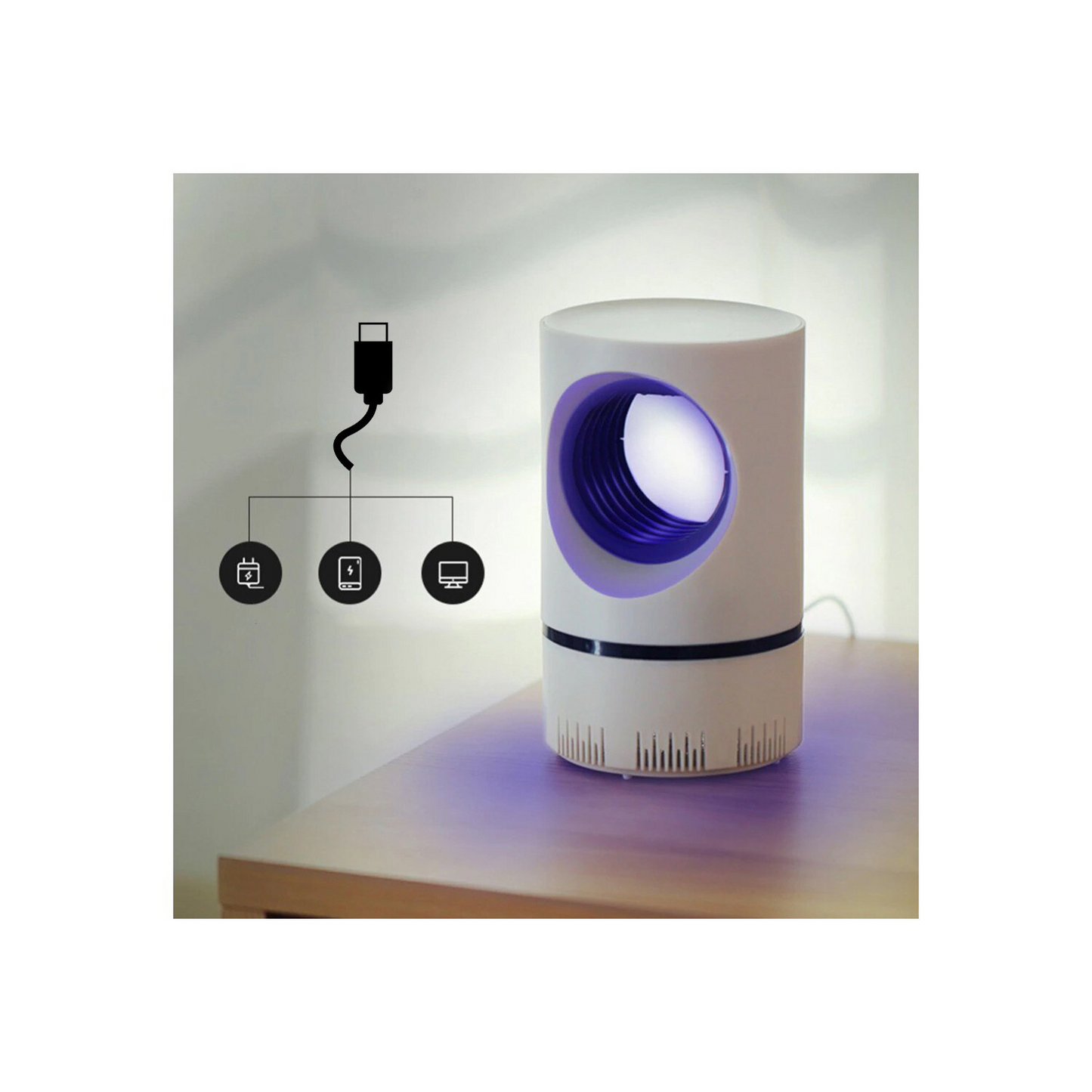 Cromos | Lampe Anti-Moustiques Minimaliste Bowlift – Piège à Insectes LED Silencieux, Répulsif et Capture de Moustiques pour Intérieur (Design Moderne et Sans Produits Chimiques)