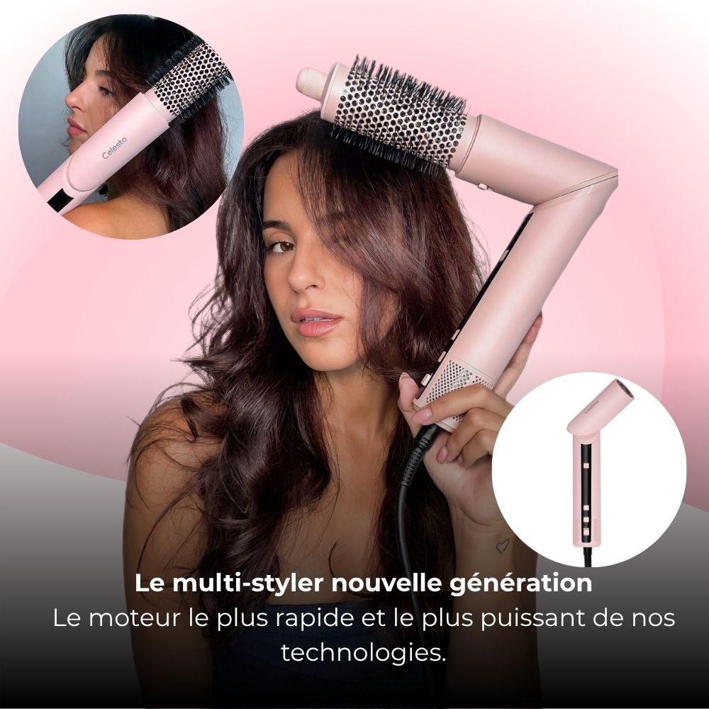 Cromos | Sèche-Cheveux AirStyler 9-en-1 Rose – Celesta