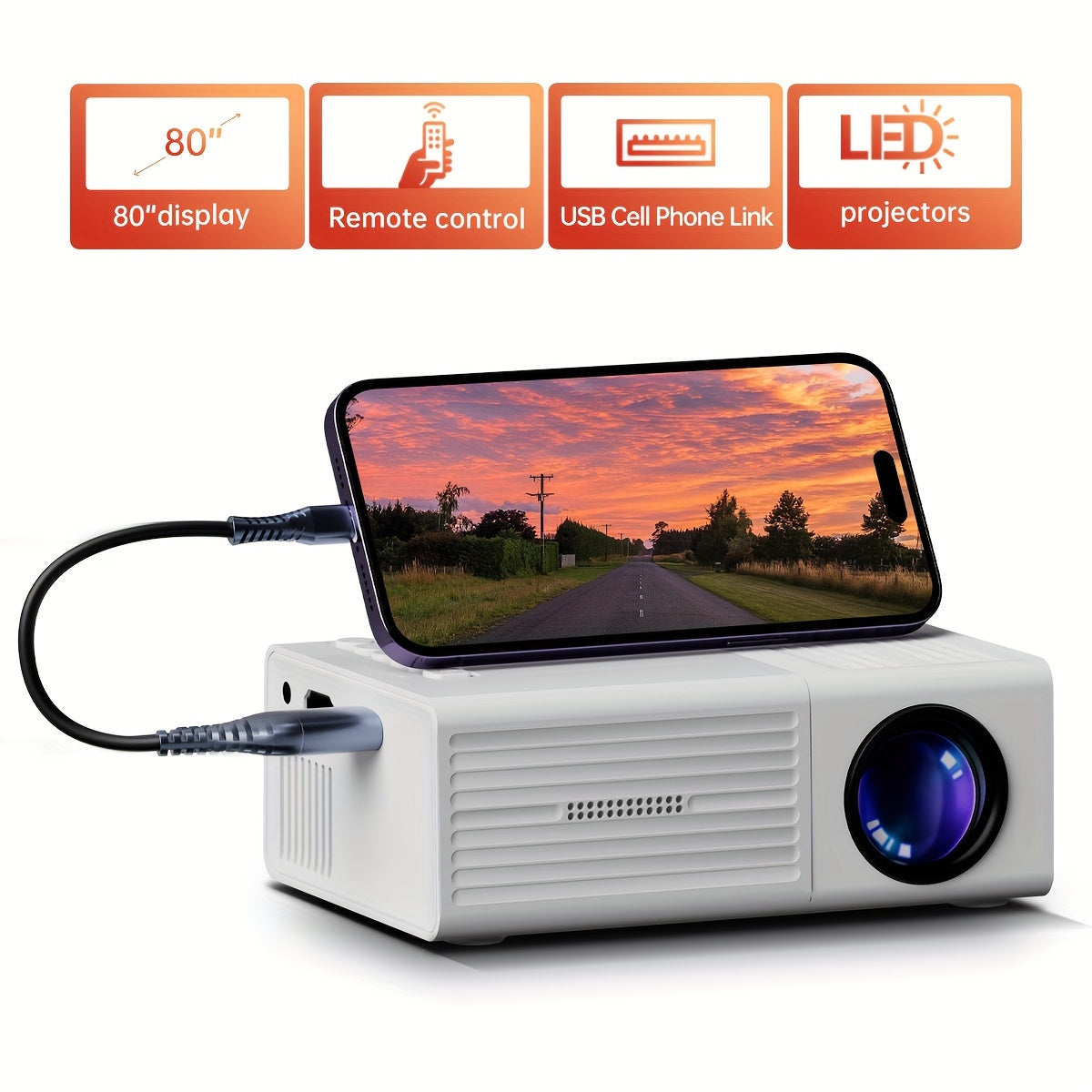 Cromos | Mini Projecteur Portable 3000 Lumens HD – Home Cinema