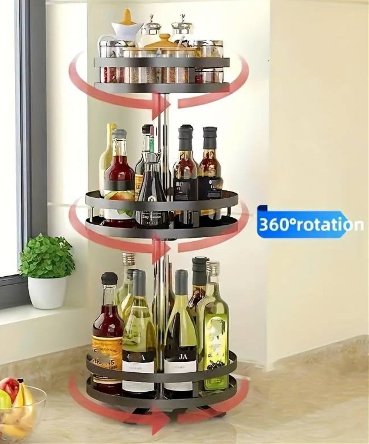 Cromos | Étagère de rangement rotative TwistRack 360° – organisation cuisine et maison gain de place moderne