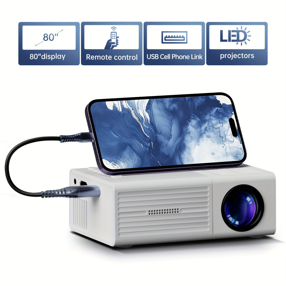 Cromos | Mini Projecteur Portable 3000 Lumens HD – Home Cinema
