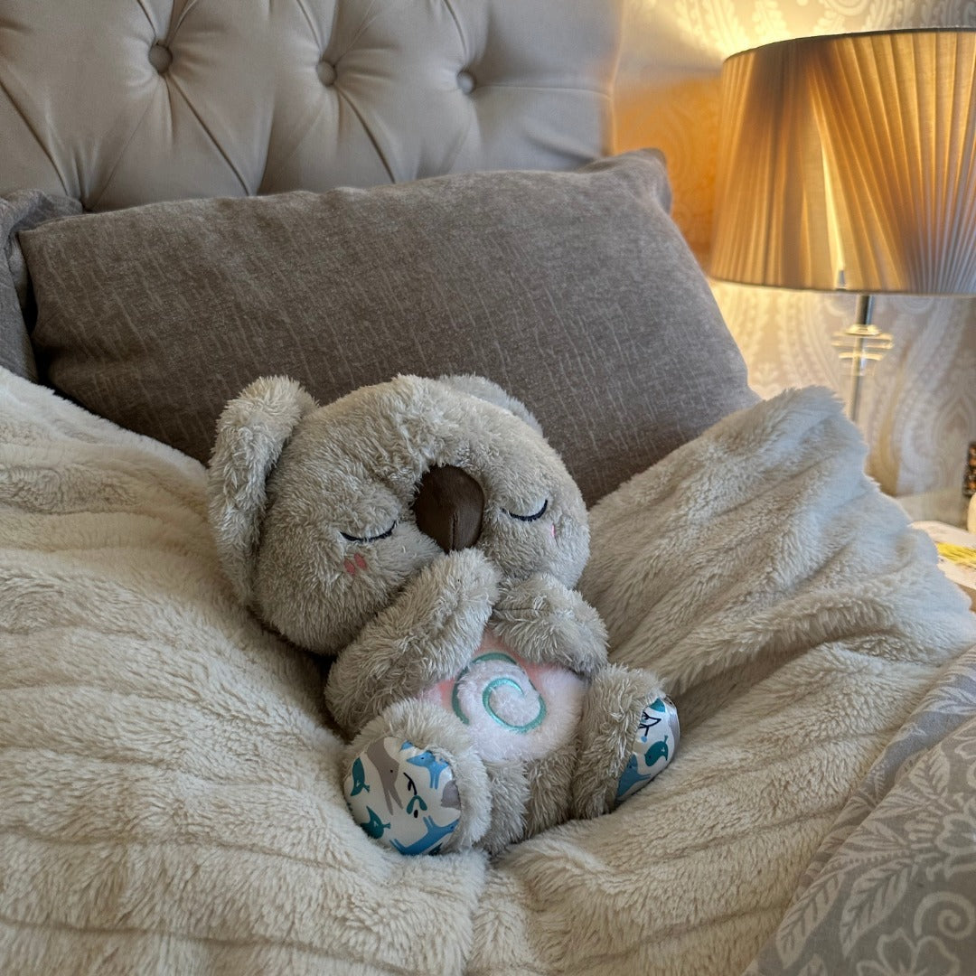 Cromos | Koala apaisant jouet de respiration rythmique avec simulation respiratoire, thérapie sonore, tactile haptique et veilleuse LED intégrée en peluche lestée