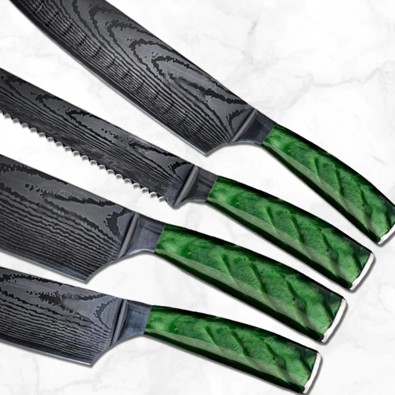 Cromos | Mori Santoku – Couteau de Chef Japonais Premium en Acier Inoxydable Haute Performance pour une Découpe Précise