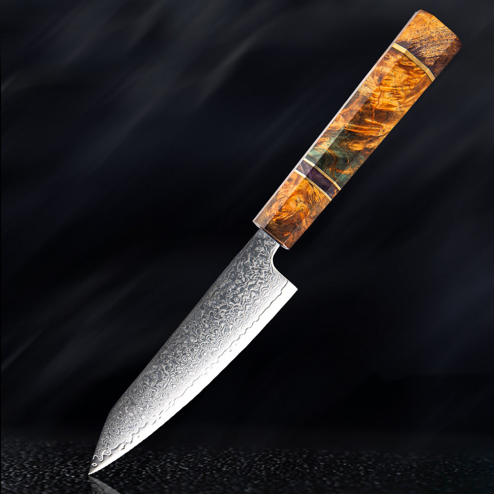 Cromos | Mahou Damascus Petty Knife – Couteau d’Office Japonais Premium en Acier Damas Haute Précision pour Découpe Fine
