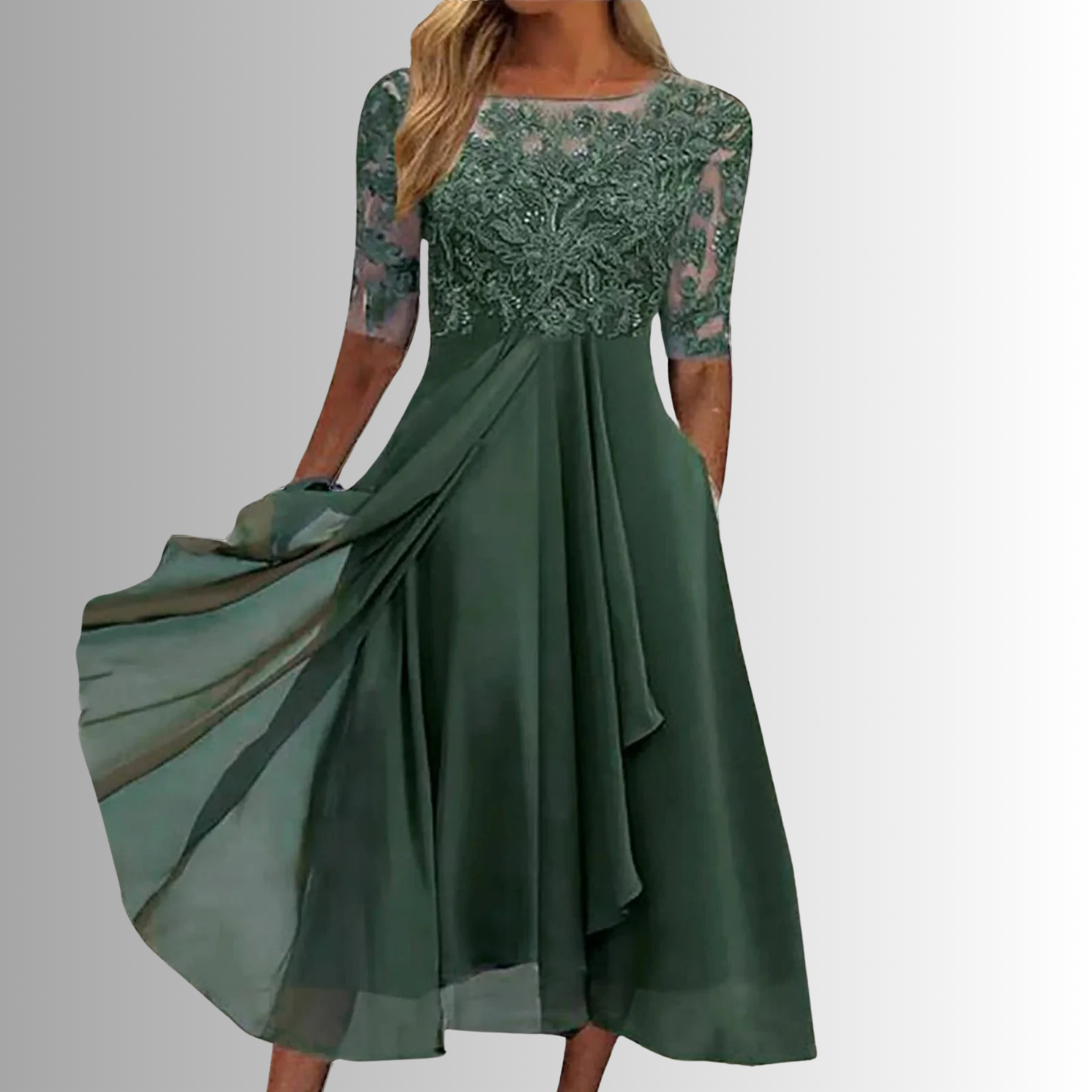 Cromos | Rhonda Robe en Dentelle Élégante Femme – Robe Chic et Raffinée pour Soirées & Occasions Spéciales