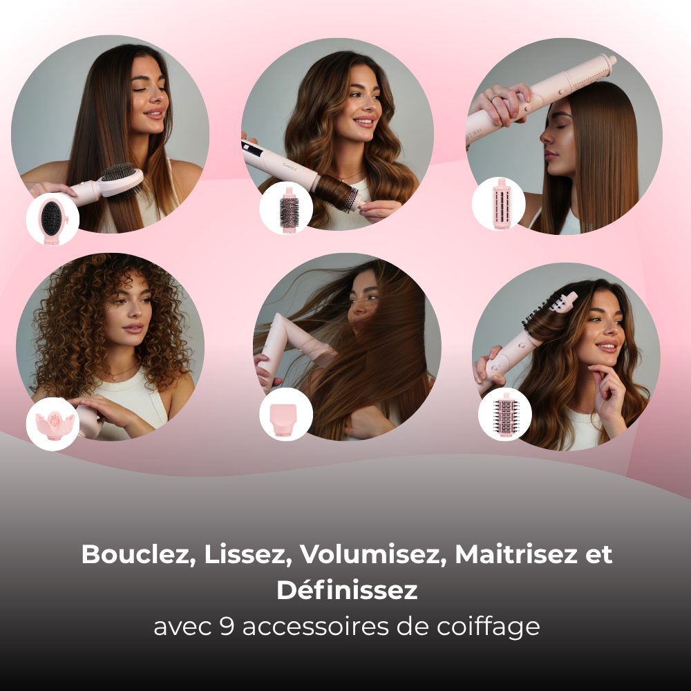 Cromos | Sèche-Cheveux AirStyler 9-en-1 Rose – Celesta