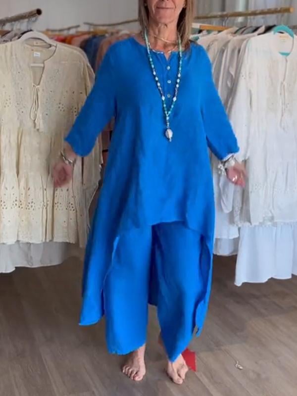Cromos | BreezyChic Costume en Lin Uni Homme – Ensemble Léger et Élégant Respirant pour Été et Style Décontracté Chic