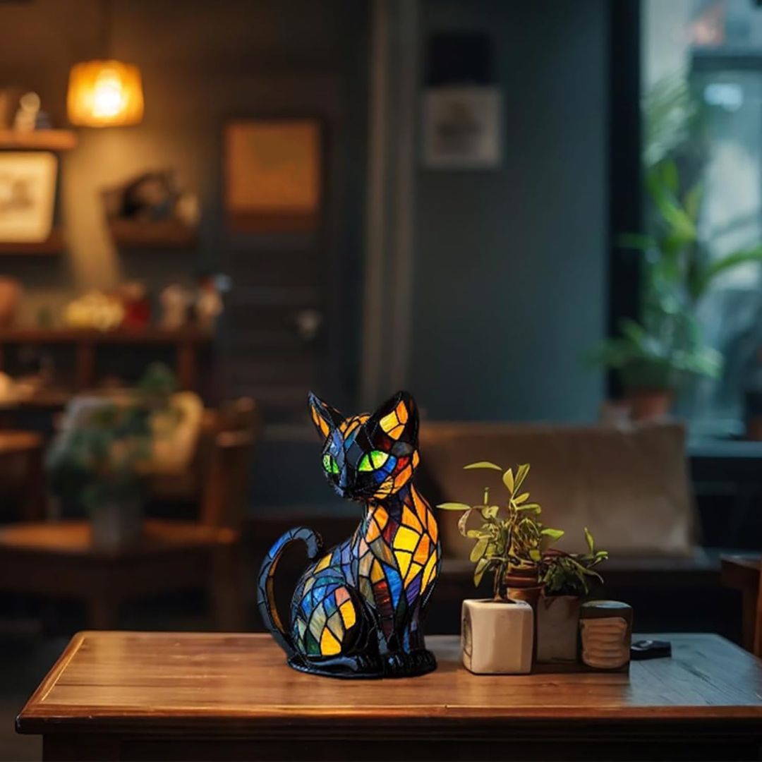 Lampe Chat Lumineuse Artisanale – Cromos