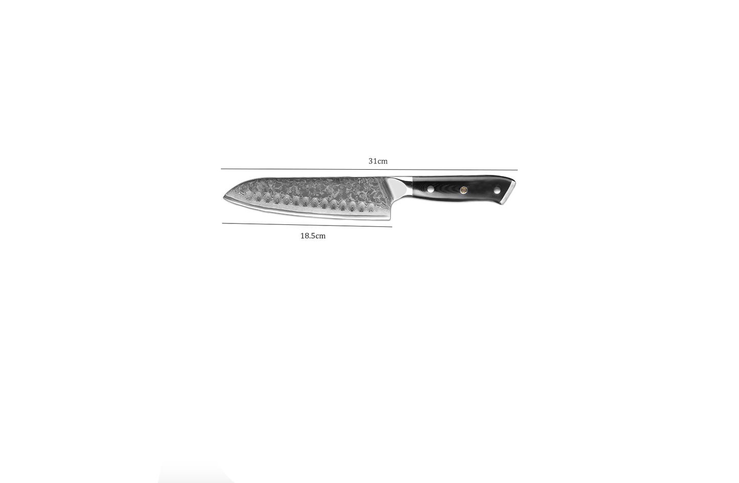 Cromos | Kuro Damascus Santoku Couteau de Cuisine Japonais Premium – Lame Acier Damas VG-10 Haute Précision et Performance Professionnelle