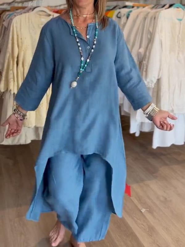 Cromos | BreezyChic Costume en Lin Uni Homme – Ensemble Léger et Élégant Respirant pour Été et Style Décontracté Chic