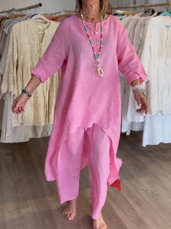Cromos | BreezyChic Costume en Lin Uni Homme – Ensemble Léger et Élégant Respirant pour Été et Style Décontracté Chic