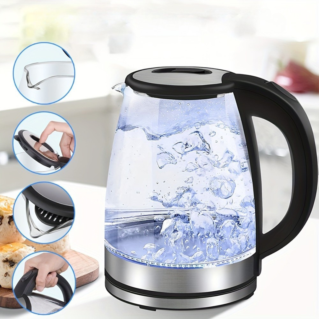 Cromos | Bouilloire Électrique en Verre LED 2L – AquaElegance