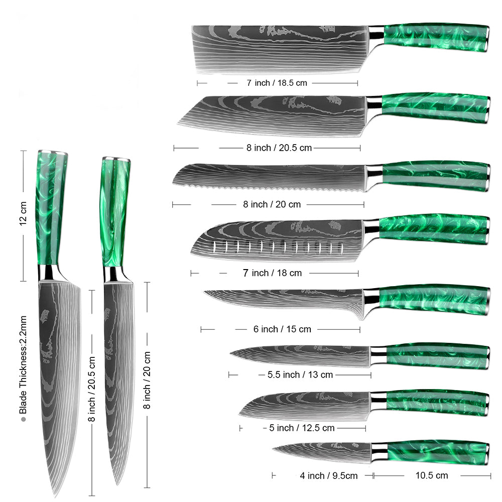 Cromos | Mori Santoku – Couteau de Chef Japonais Premium en Acier Inoxydable Haute Performance pour une Découpe Précise