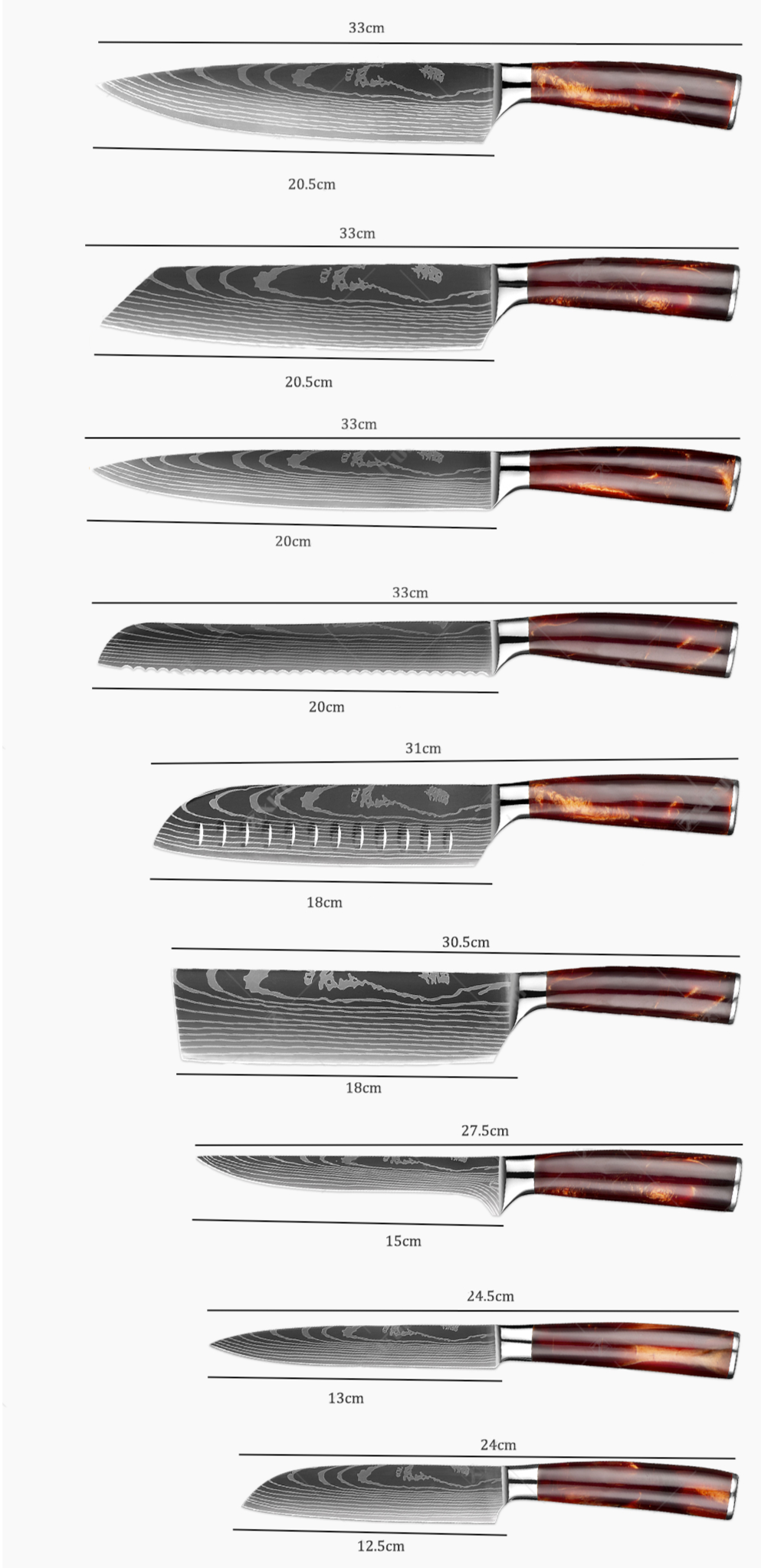 Cromos | Kanji Santoku Couteau de Cuisine Japonais Premium – Lame Damas VG-10 Haute Précision pour Découpe Professionnelle et Cuisine Élégante