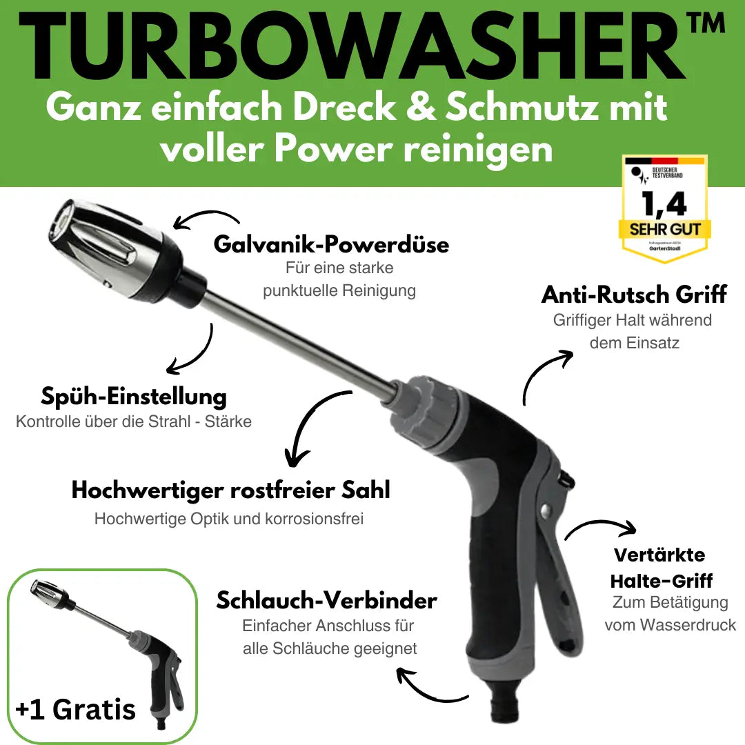 Cromos | Turbowasher – Nettoyeur haute pression puissant pour le jardin – Offre : 1 acheté = 1 offert