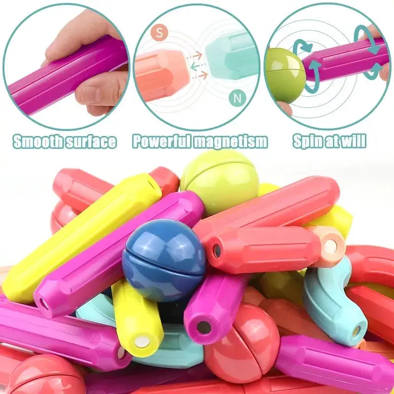 Cromos | MagneStix - Blocs de Construction Magnétiques Aimantés pour Enfants | Jeu Éducatif STEM Créatif et Construction Magnétique