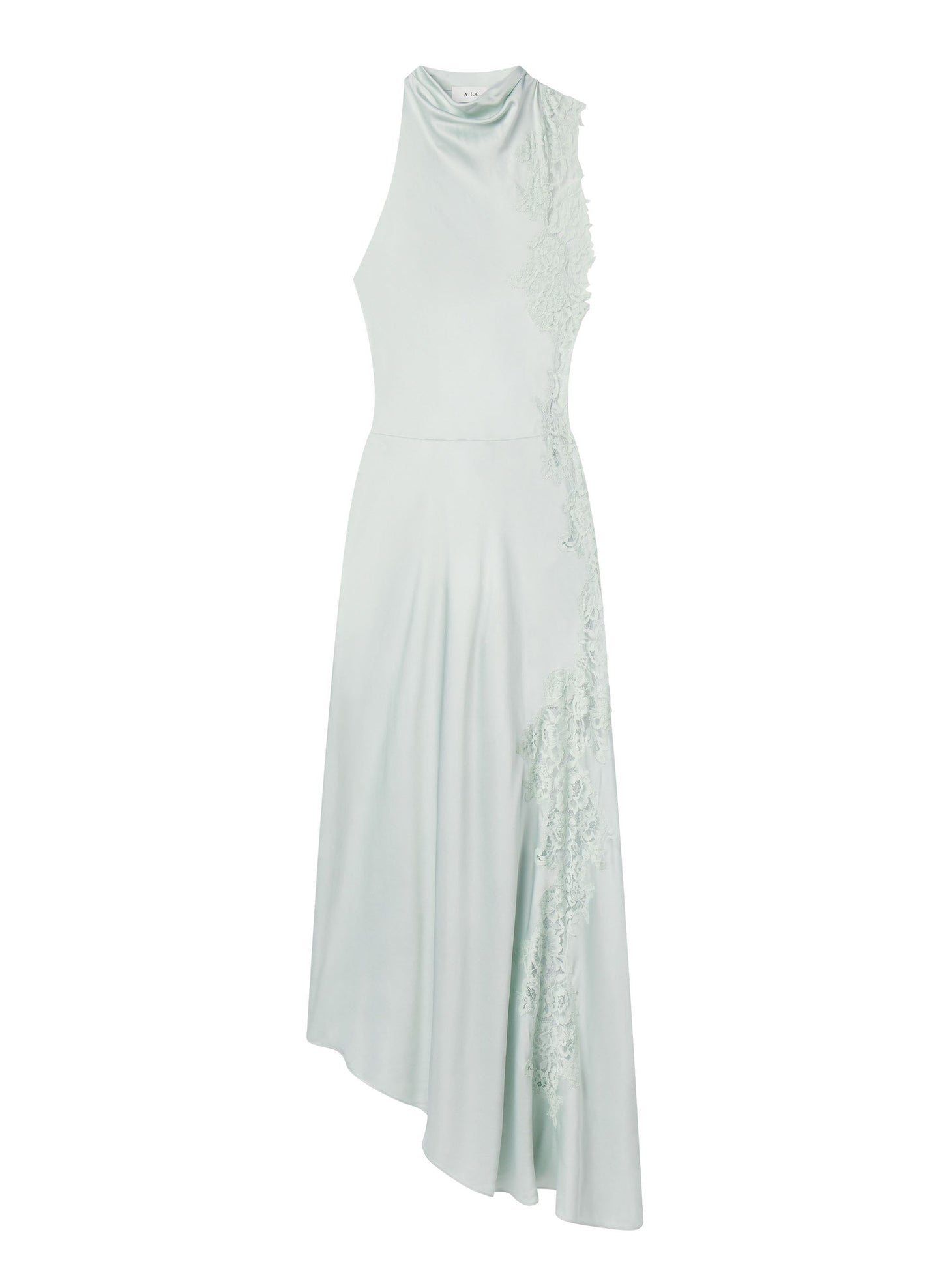 Robe longue Cromos Joséphine en satin et dentelle