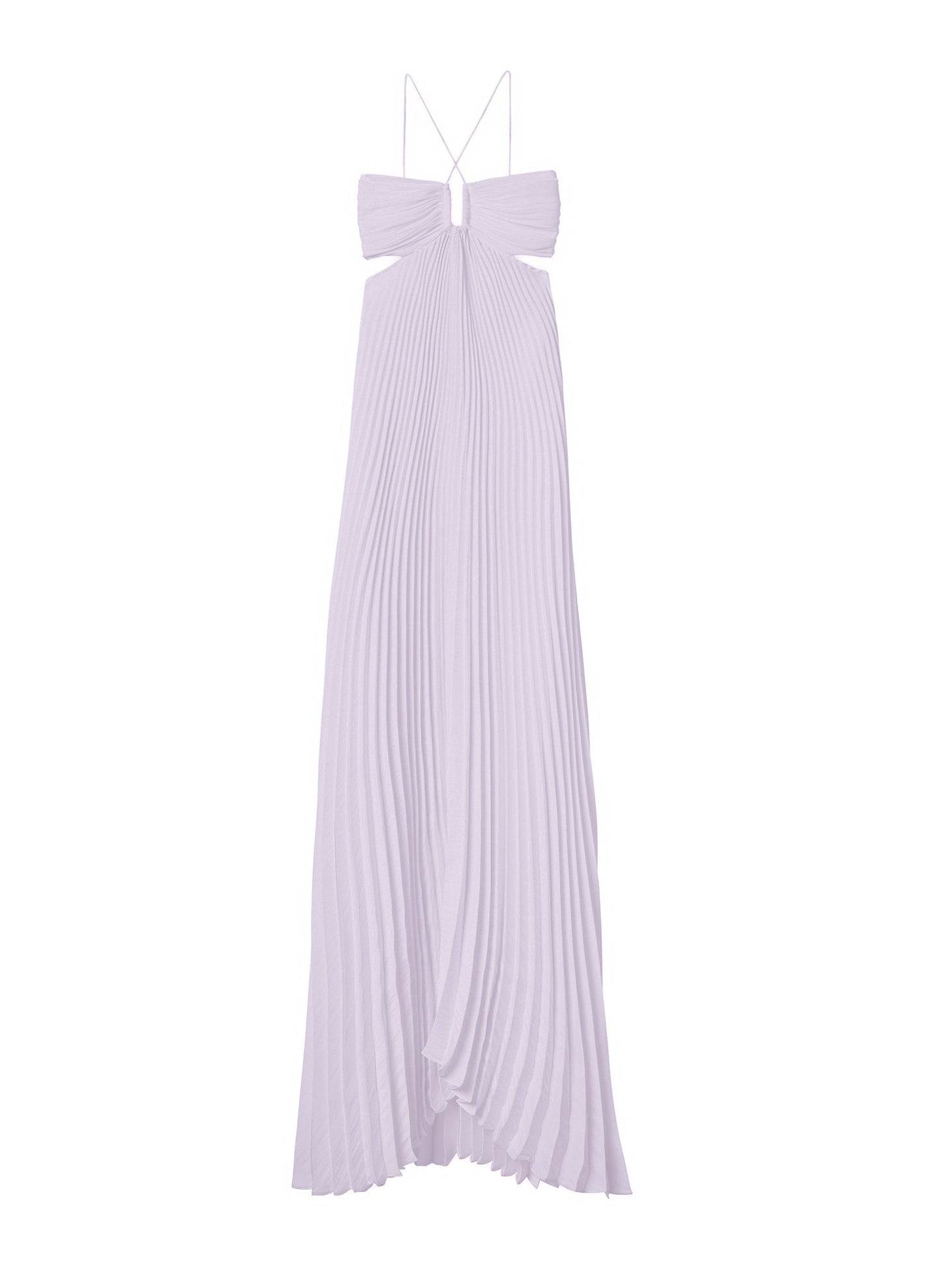 Robe longue plissée en satin Cromos Moira
