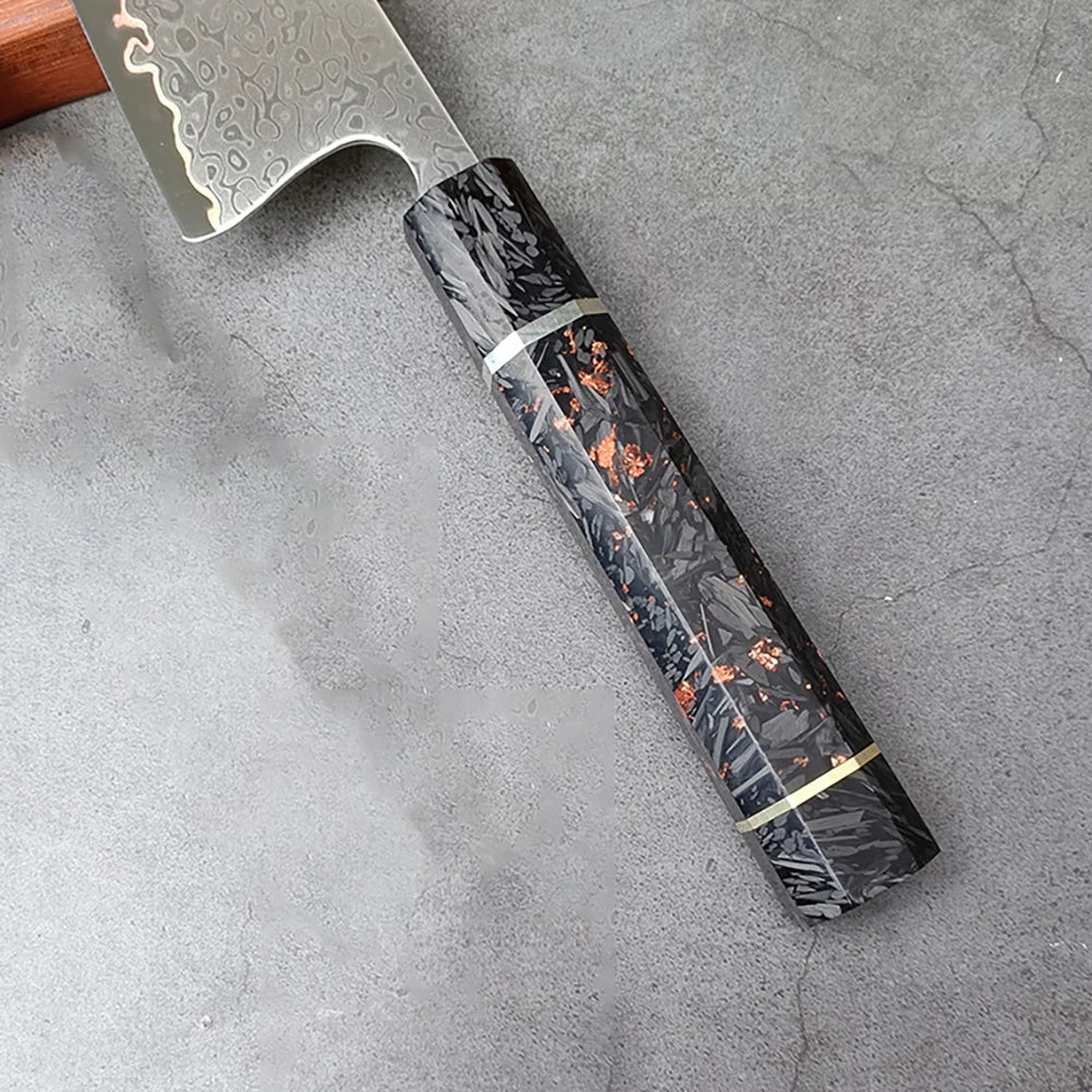 Cromos | Homura Kiritsuke – Couteau Japonais Premium Polyvalent en Acier Damassé VG-10 pour Découpe de Précision Professionnelle