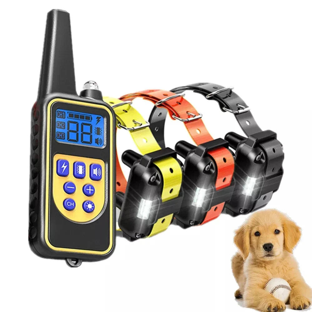 Cromos | Collier de dressage électronique Barkon étanche rechargeable télécommande longue portée pour chien ajustable