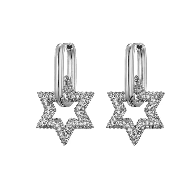 Cromos | Boucles d’Oreilles Créoles Cristal Étoile