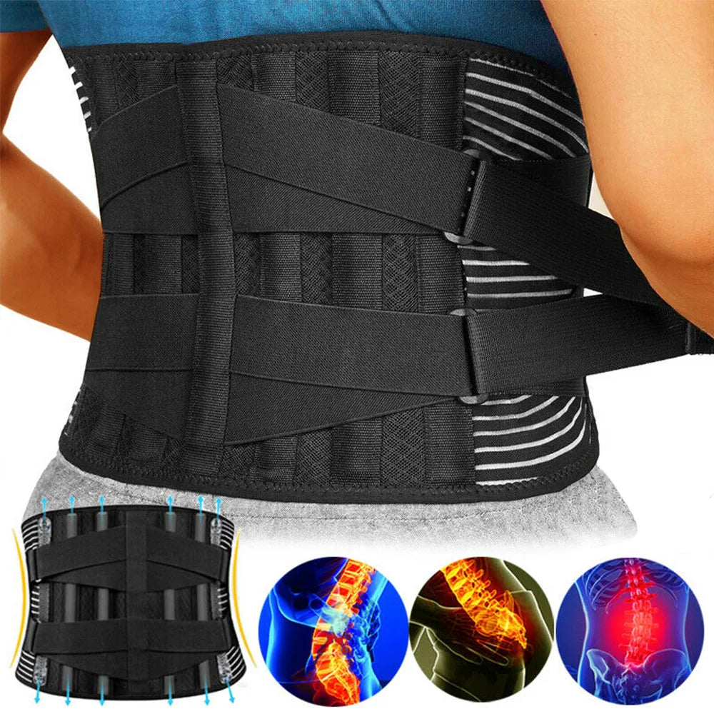 Cromos | Ceinture de soutien dorsal OrthoFlexa – soutien lombaire 360° avec aluminium à mémoire et ressorts en acier – respirante et invisible sous les vêtements