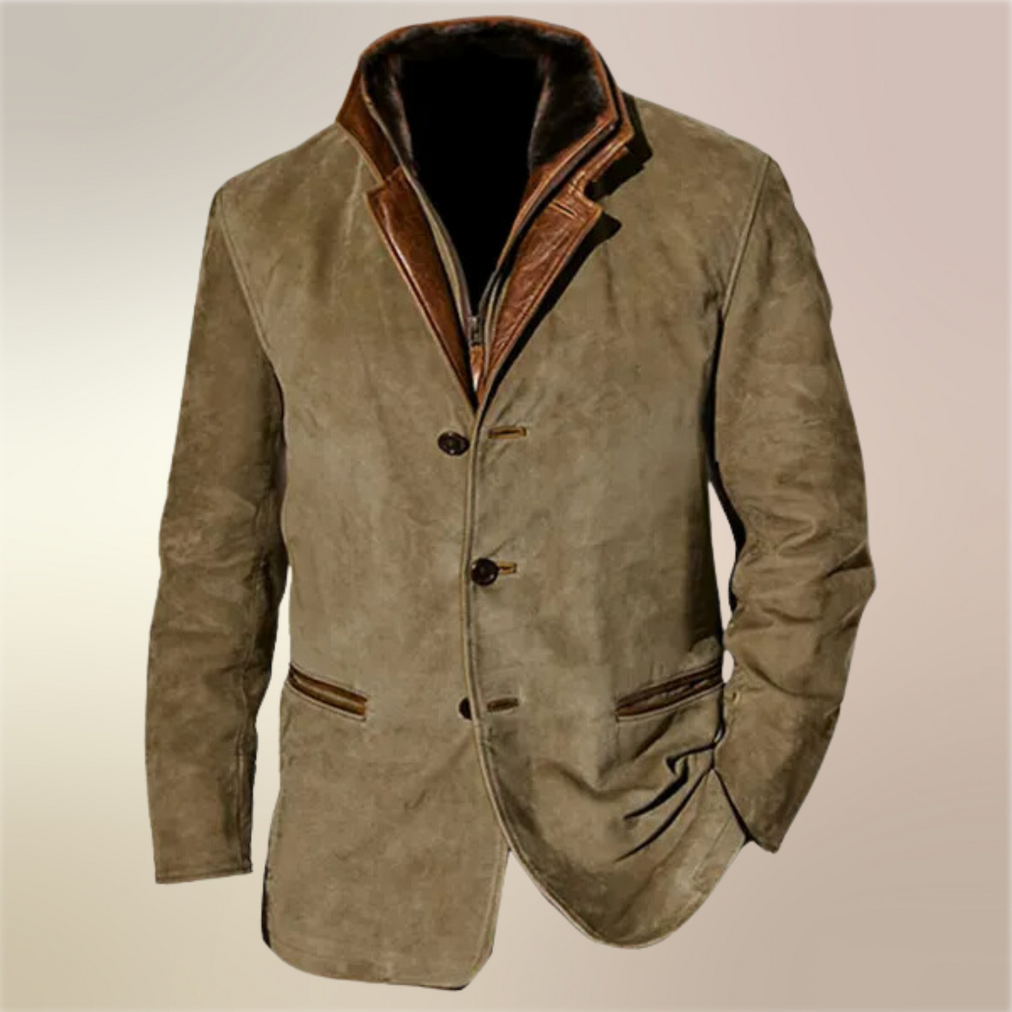 Cromos | Veste Homme en Suède Vintage avec Doublure Noam