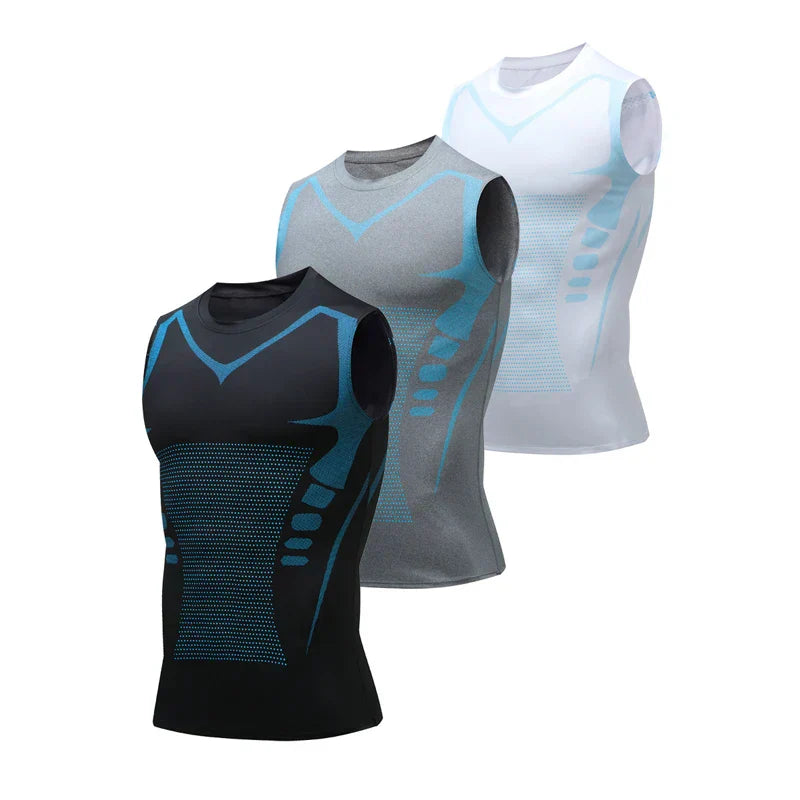Cromos | VitaBoost Débardeur Gainant Correcteur de Posture Homme – Compression Sculptante & Maintien du Dos