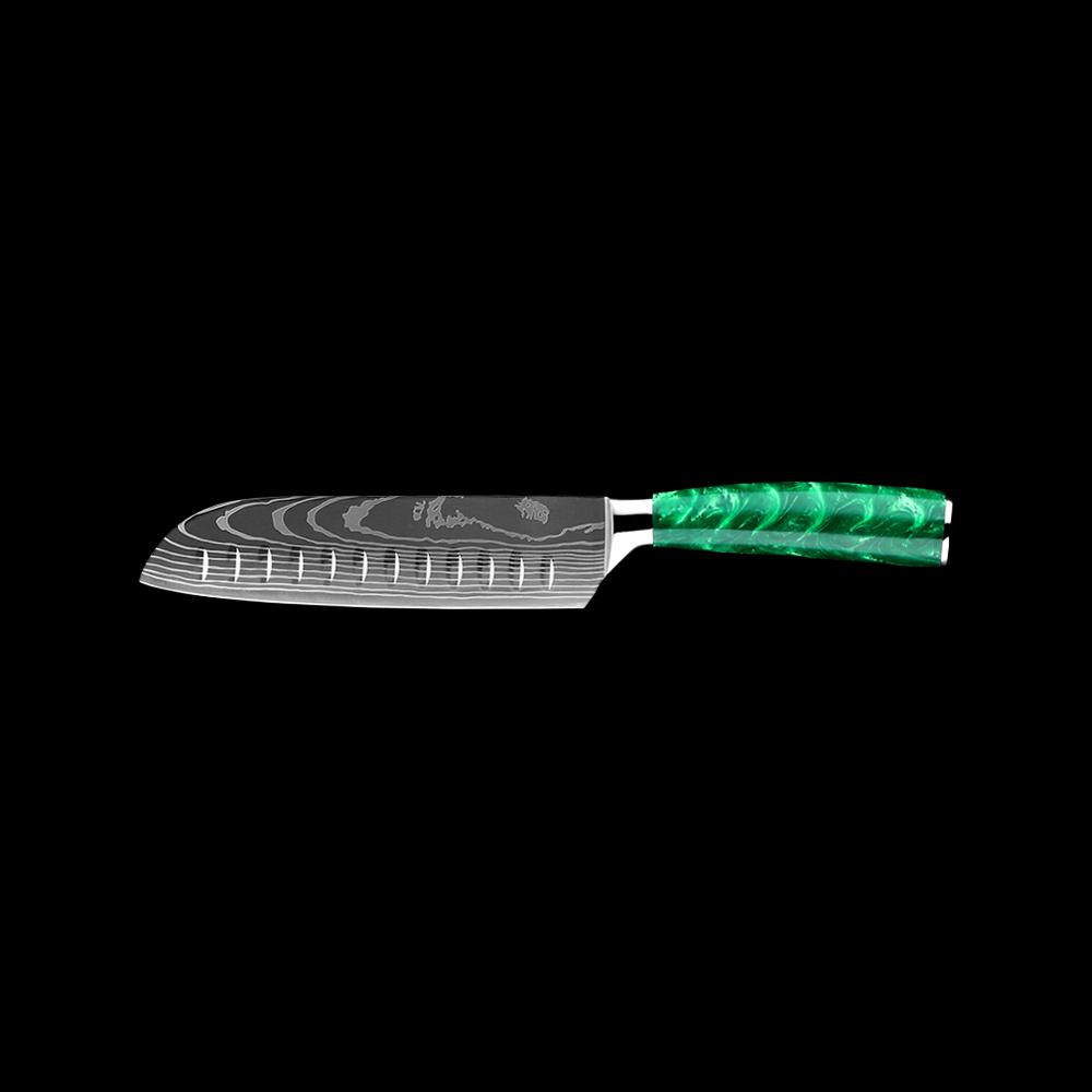 Cromos | Mori Santoku – Couteau de Chef Japonais Premium en Acier Inoxydable Haute Performance pour une Découpe Précise