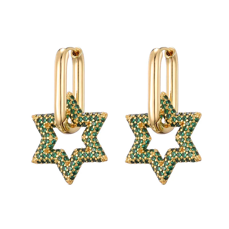 Cromos | Boucles d’Oreilles Créoles Cristal Étoile