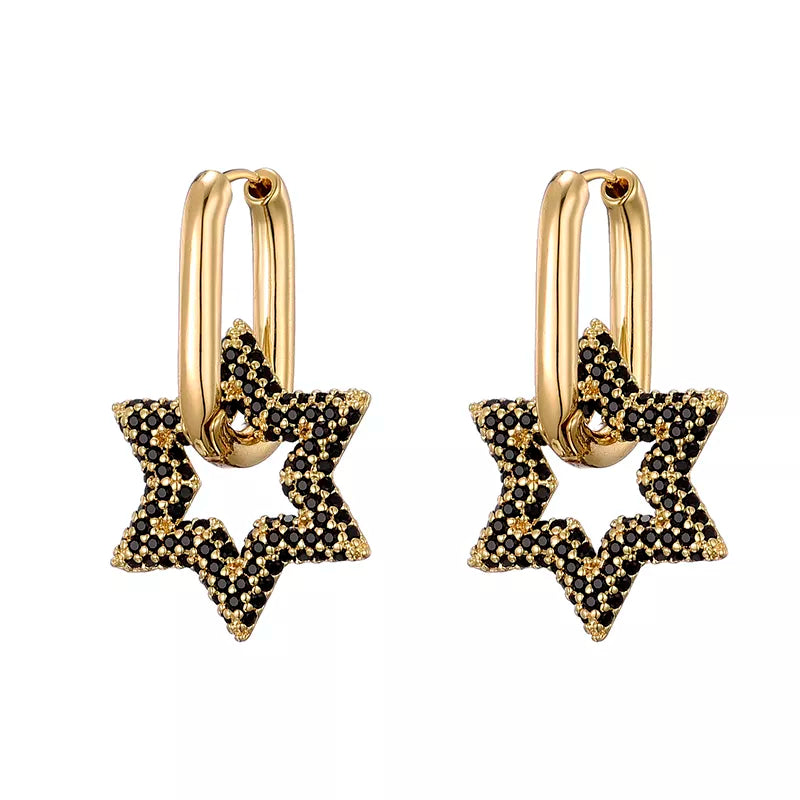 Cromos | Boucles d’Oreilles Créoles Cristal Étoile