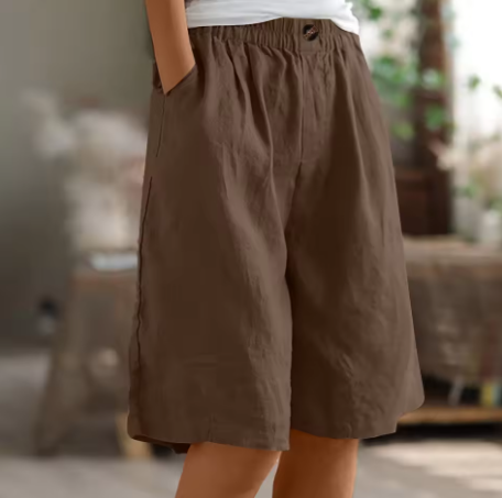 Cromos | Renee Short Confort Femme – Short Taille Haute Décontracté Léger et Respirant pour Été Confort Quotidien