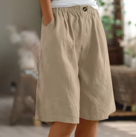 Cromos | Renee Short Confort Femme – Short Taille Haute Décontracté Léger et Respirant pour Été Confort Quotidien