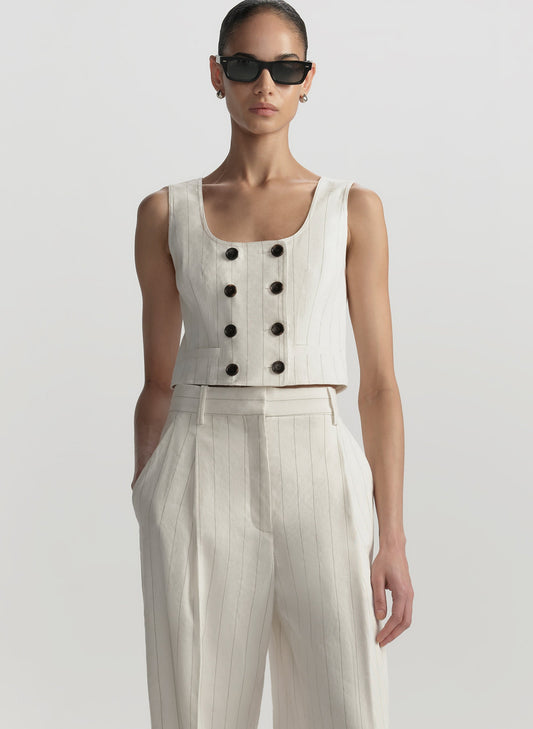 Cromos Darcy - Haut en lin à fines rayures