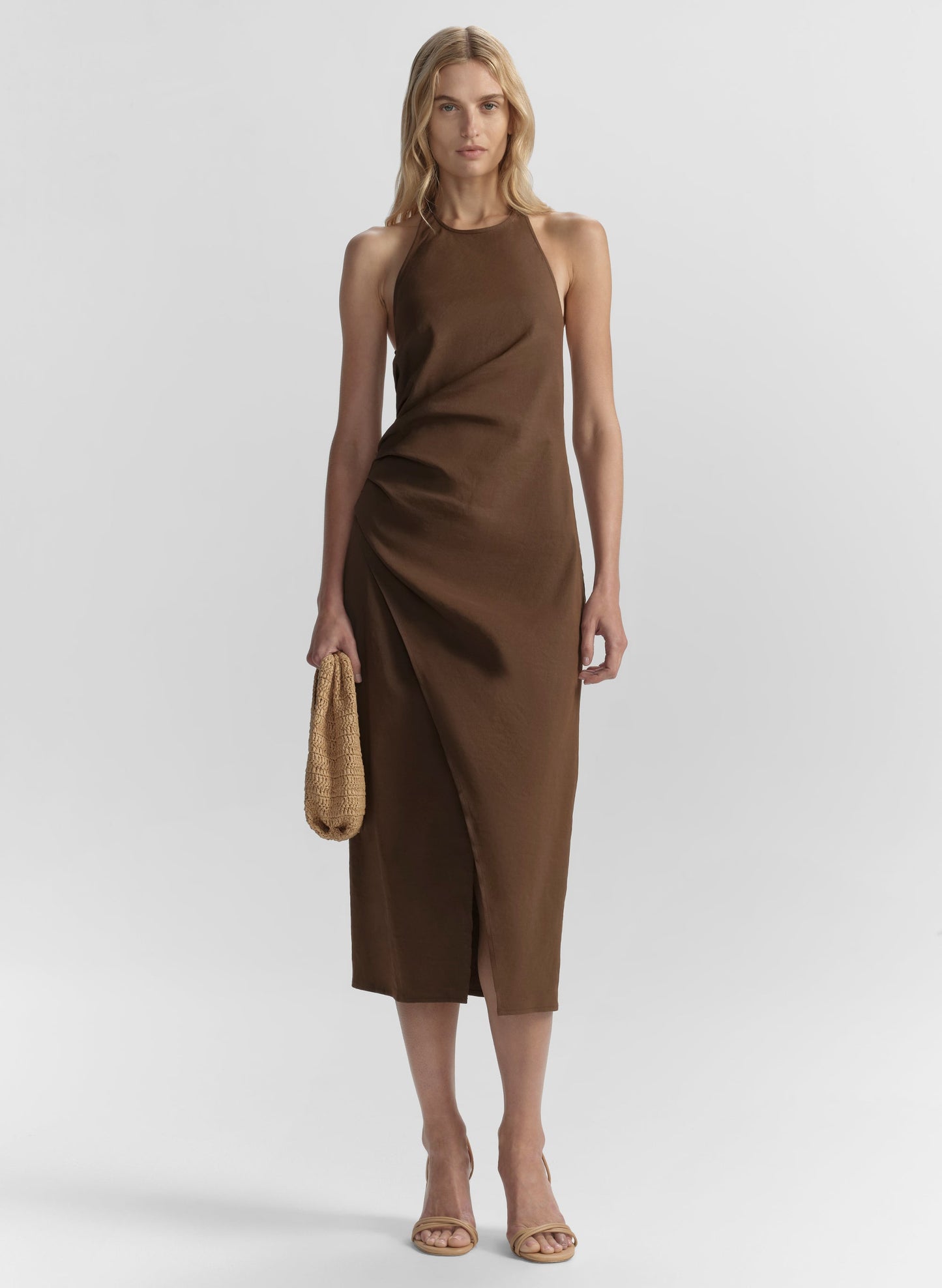 Robe midi dos nu en lin Sylvie de Cromos