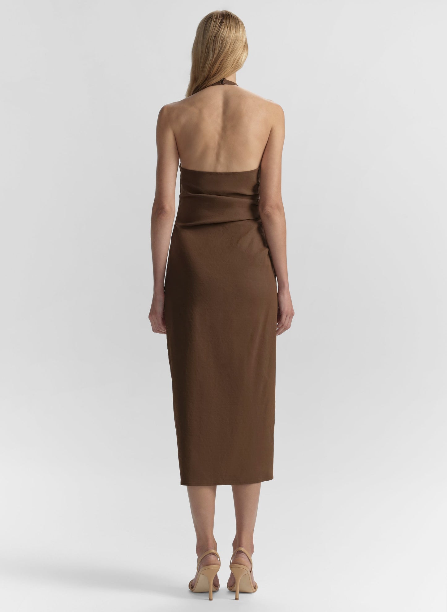 Robe midi dos nu en lin Sylvie de Cromos