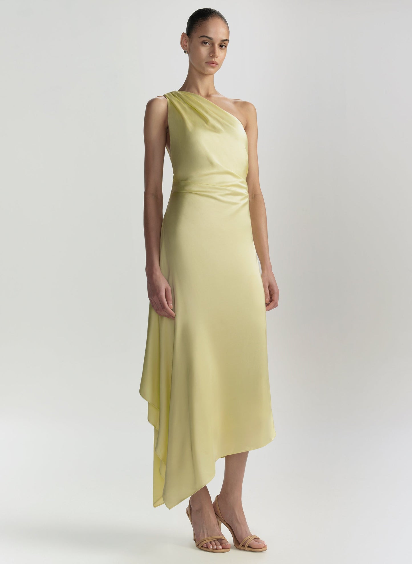 Robe midi asymétrique en satin Cromos Lyn