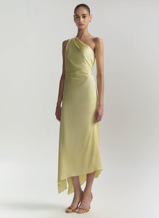 Robe midi asymétrique en satin Cromos Lyn
