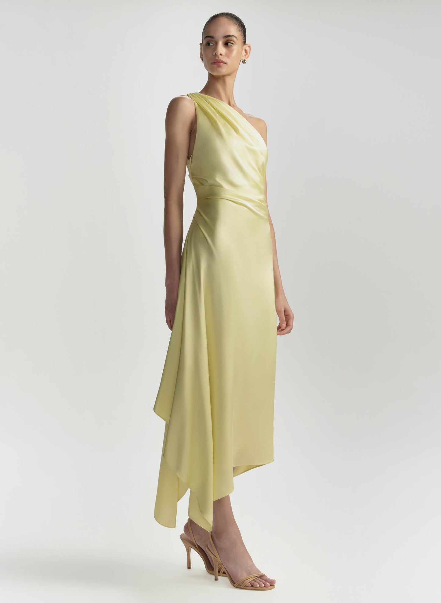 Robe midi asymétrique en satin Cromos Lyn