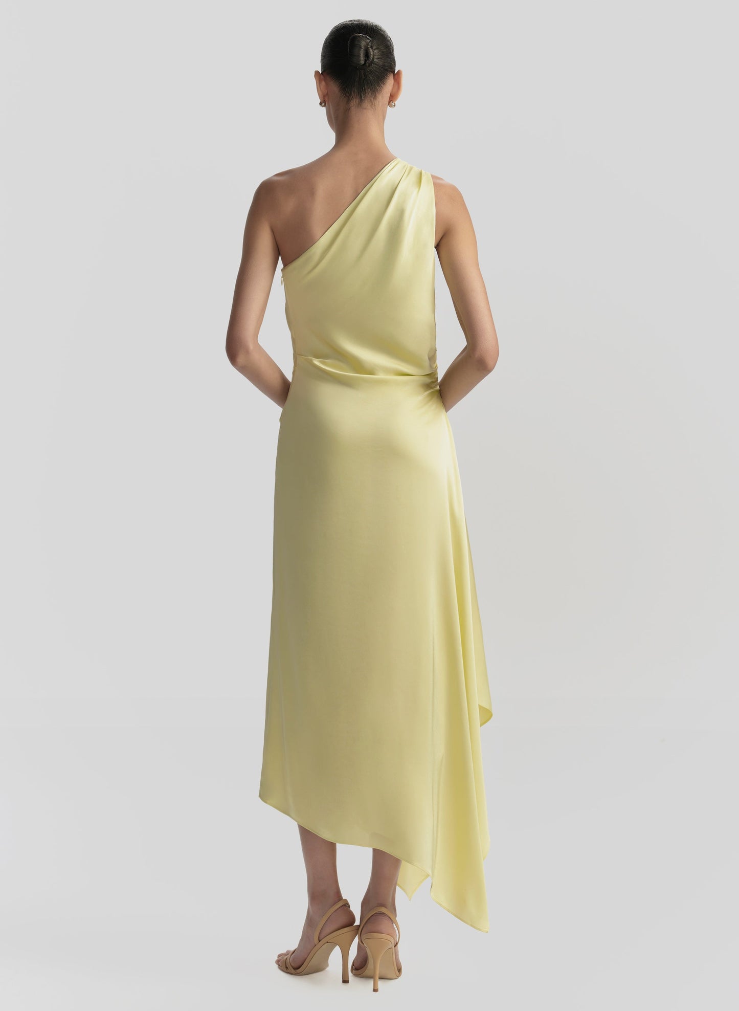 Robe midi asymétrique en satin Cromos Lyn