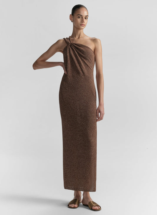 Robe midi en maille asymétrique Cromos Mimi