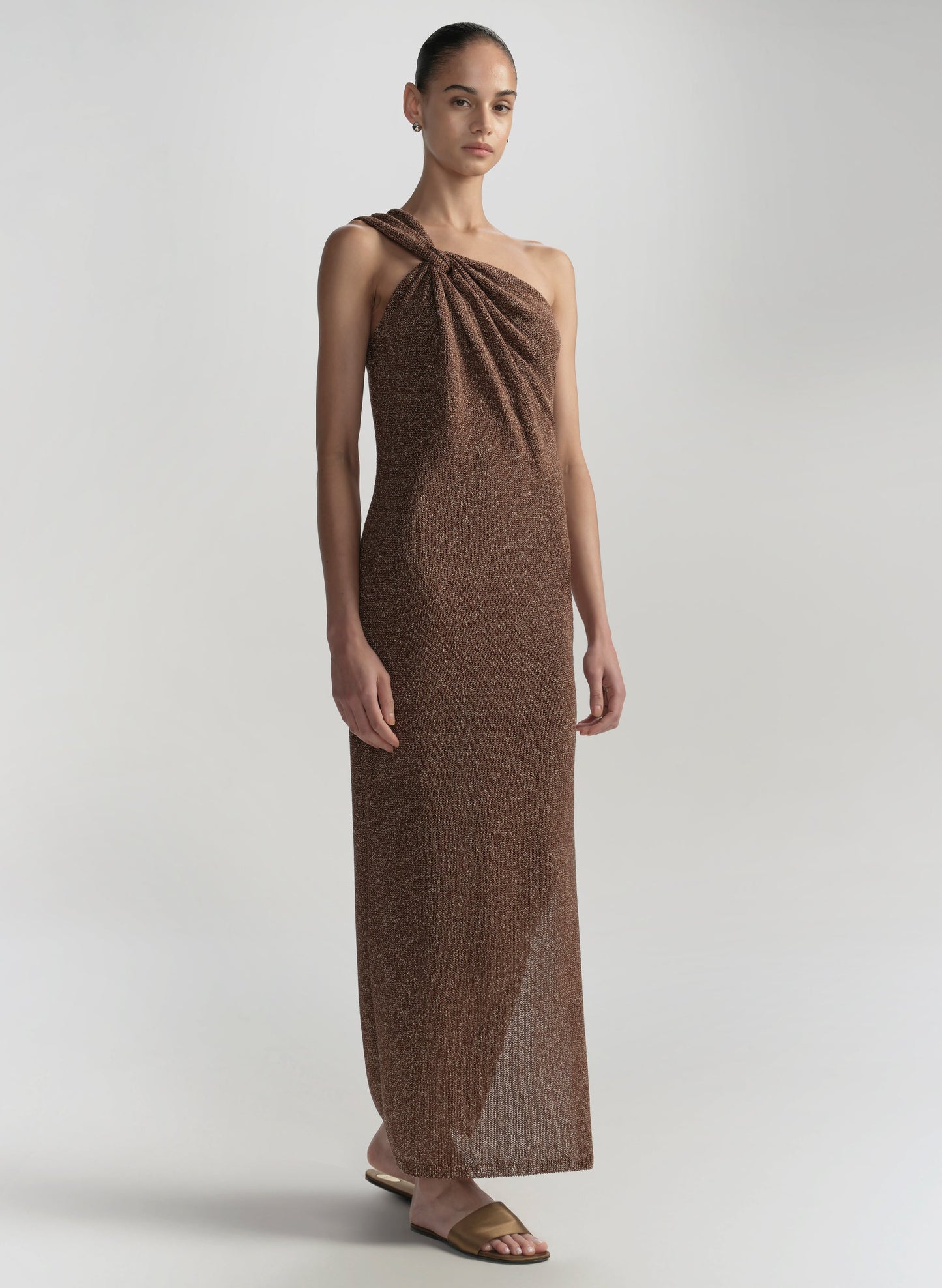 Robe midi en maille asymétrique Cromos Mimi