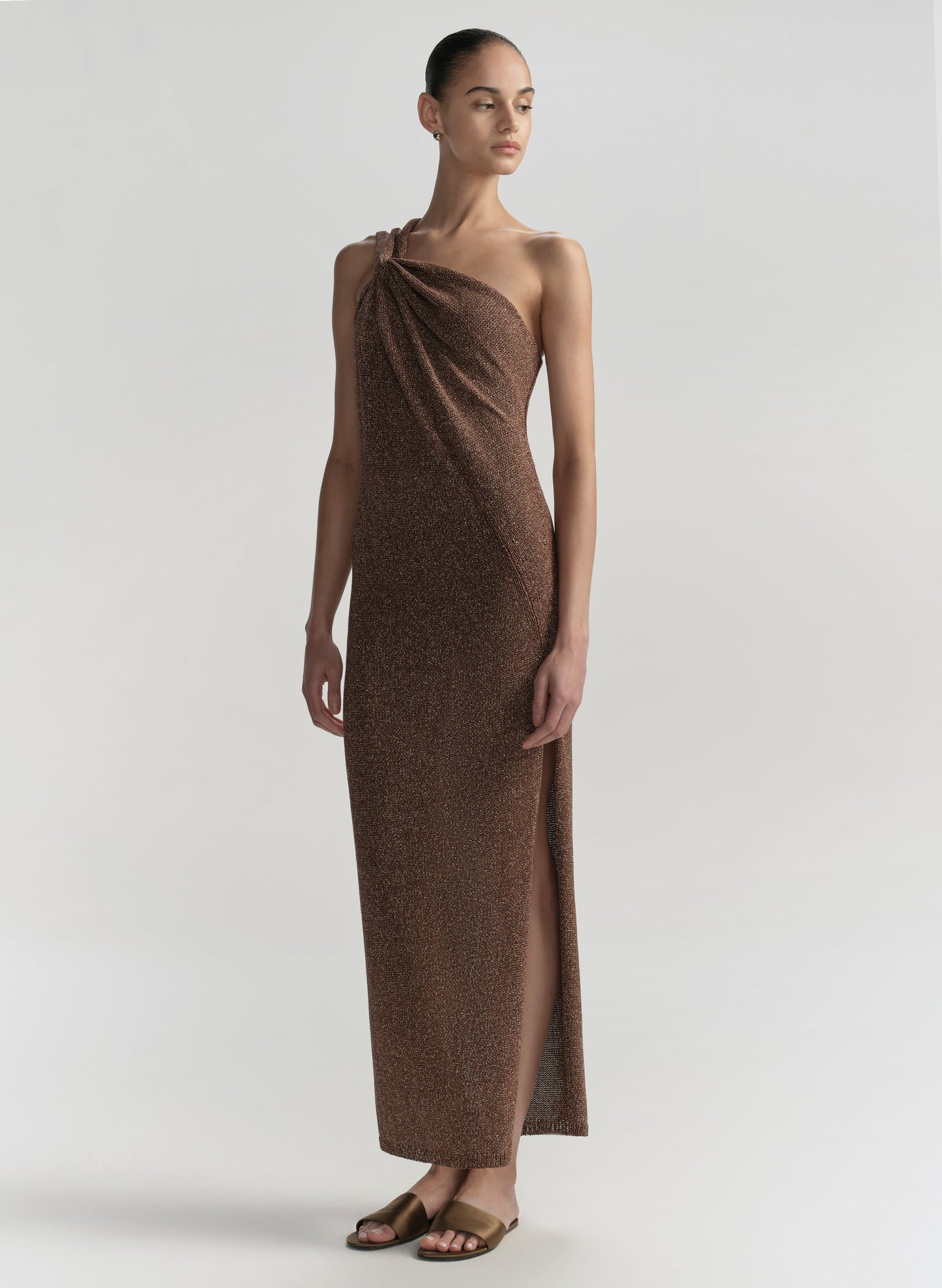 Robe midi en maille asymétrique Cromos Mimi